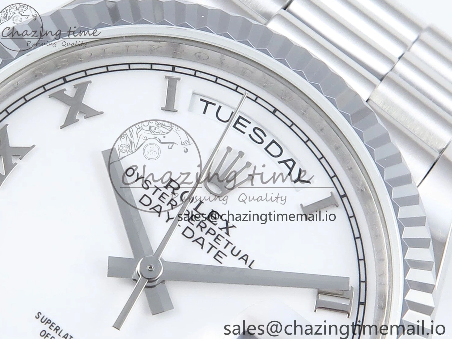 0517 Unique Day Date 36 SS 128236 KF 1:1 Best Edition White Roman Dial on President Bracelet A2836 (Gain Weight) 498